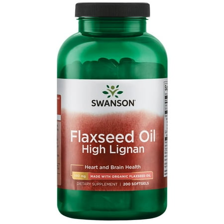Swanson Flaxseed Oil High Lig 980 mg 200 Softgels