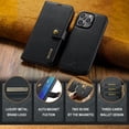 thumbnail image 2 of Allytechgroup Wallet Case for iPhone 16 Pro Max with 3 Card Slots & Cash Pocket, 2 in 1 Detachable Strong Magnetic Case, Retro PU Leather Shockproof Magnetic Clasp Slim Protective Shell, Black, 2 of 8