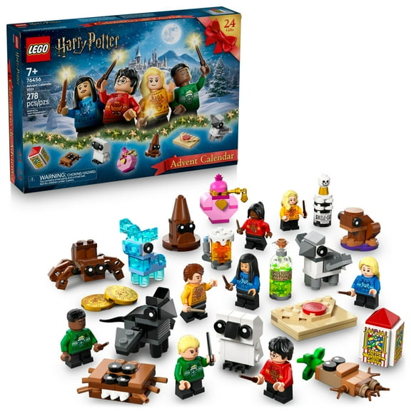 LEGO Harry Potter Advent Calendar 2025 Kids Toy - Holiday Countdown for Boys & Girls, 7  - 24 Buildable Surprises, Including Harry, Draco & Luna Minifigures - Kids Gift Idea for Christmas - 76456
