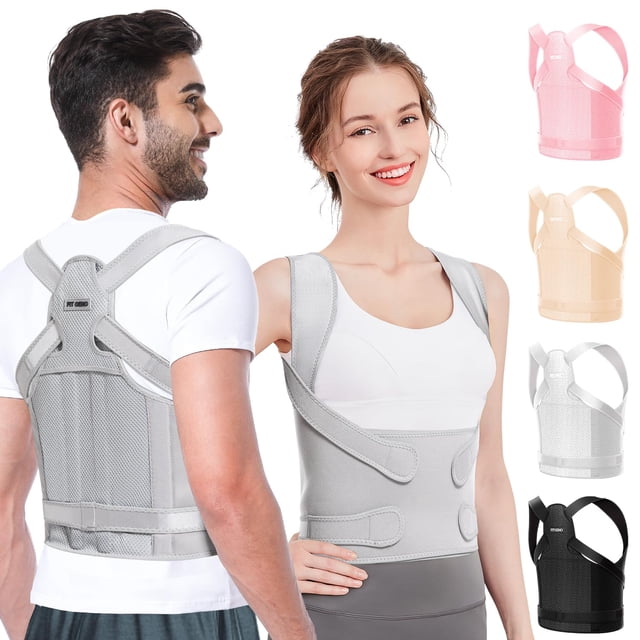 Corrector de postura Fit Geno para hombres y mujeres: Enderezador de hombros ajustable, soporte completo para la espalda, alivio del dolor - Corrector de columna jorobada y escoliosis (tamaño mediano)