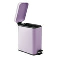 thumbnail image 6 of mDesign Small 1.3 Gallon Rectangle Metal Step Can, Liner/Handle, Wisteria Purple, 6 of 7