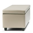 thumbnail image 4 of WyndenHall  Franklin 48-in. Wide Contemporary Rectangular Storage Ottoman Satin Cream Faux Leather,Foam Faux Leather, 4 of 5