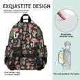 thumbnail image 5 of Mushroom and Fern Black Pattern Backpack for School, Cute School Bag with Adjustable Shoulder Straps and Padded Back, 15.25"x11.5"x5.25", 5 of 5