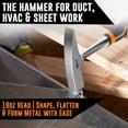 thumbnail image 2 of Mutt Tools 18oz Sheet Metal Hammer - Professional Tinners Hammer for Metal Shaping - Forged HVAC Hammer with Ergonomic Handle for Duct Work & Sheet Metal Projects, 2 of 6