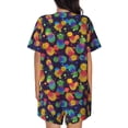 thumbnail image 3 of Picia Colorful Pineapples1 Pajamas Sets for Women Soft Short-Sleeved Pjs with Lounge Shorts Two Piece Sleepwear-XX-Large, 3 of 9