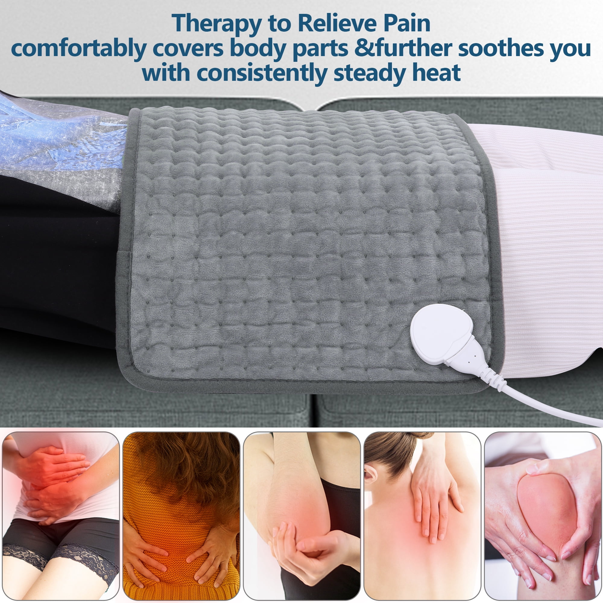 Heating Pad 12"x24",10 Fast Heat Settings Soft Heat Pad Auto Shut Off