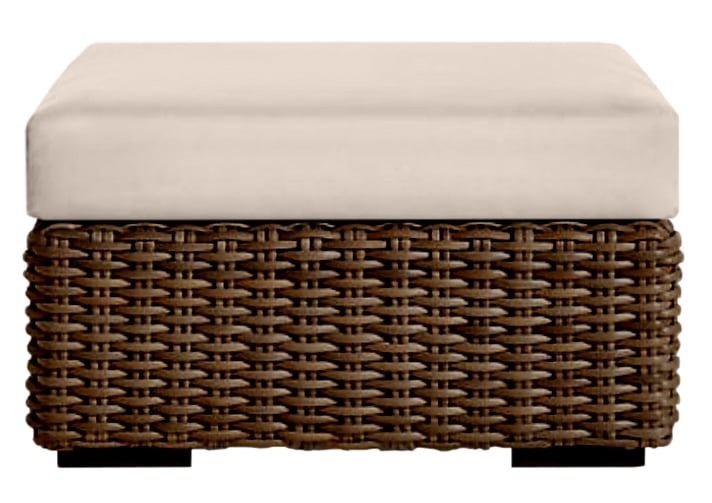 RSH Décor Indoor Outdoor Single Ottoman Cushion, 23" x 19" x 4", Ivory