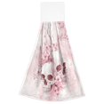 thumbnail image 2 of Wobogo Pink Skulls Hand Towel Set of 2 Absorbent for Kitchen and Bathroom With Velcro Hanging Loop 18.2×14in, 2 of 7