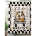thumbnail image 2 of Fall Shower Curtain Gnome Pumpkin Truck Shower Curtains for Bathroom Thanksgiving Decor, Waterproof Polyester Shower Curtain Set with Hooks, Extra Long 72" x 78" Black White Plaid, 2 of 6