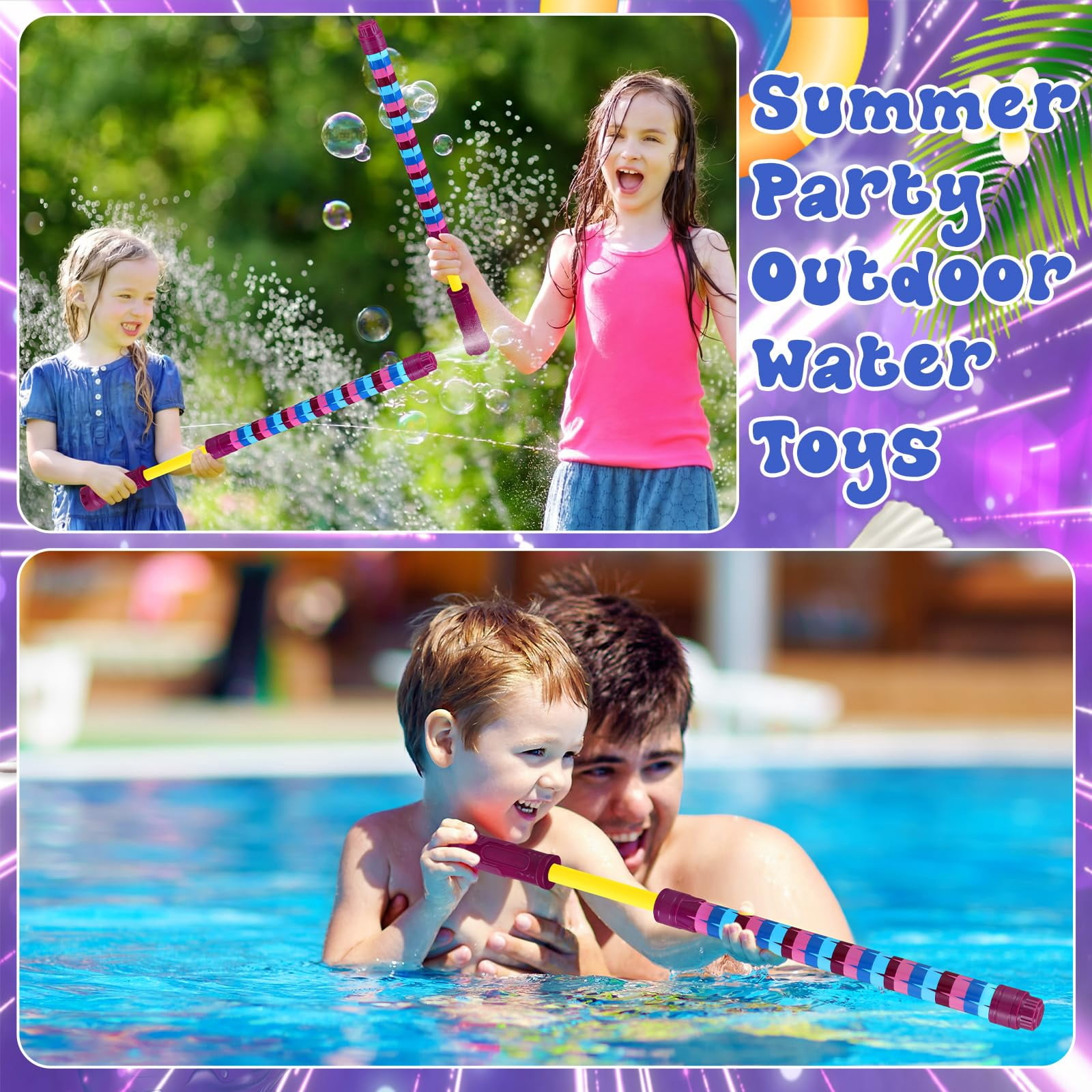 6 Video Game Water Blaster Shooters Summer Pool Beach Party Supplies