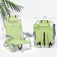 thumbnail image 5 of Ktaxon Low Backpack Beach Chair, 5-Position Protable  Beach Chair, Light-Weight Foldable Camping Chair with Back Storage Bag & Cooler Pouch and Side Bags for Beach Poolside (Yellow-Green Print), 5 of 8