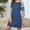 Blue, variant on Nightgowns for Women: Syphoria Loose Casual Womens Nightgown Half Sleeve Crew Neck Loungewear