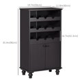 thumbnail image 3 of HOMCOM Liquor Cabinet with 9-Bottle Wine Rack, Wine Cabinet with Cupboard, 3 of 10