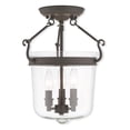 thumbnail image 2 of 50483-91-Livex Lighting-Rockford - 3 Light Semi-Flush Mount in Traditional Style - 12 Inches wide by 14.75 Inches high-Brushed Nickel Finish, 2 of 2