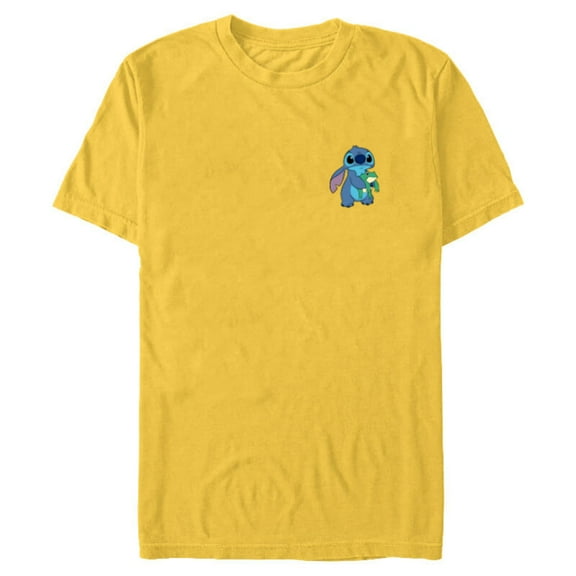 Disney Lilo & Stitch Small Pose - Short Sleeve Blended T-Shirt for Adults - Customized-Yellow