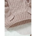 thumbnail image 7 of FEORJGP Little Girls Solid Basic Sweaters 6M 9M 12M 18M 2T 3T Toddler Baby Long Sleeve Pullovers Knitwear Crew Neck Frills Knit Sweatshirts Chunky Cabsual Comfy Daily Clothes for Fall Winter, 7 of 7
