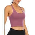 thumbnail image 1 of SAYFUT Women Girls Removable Paddeds Sport Bras Spaghetti Strap Yoga Bras for Gym Running Workout Fitness Bra Crop Tops Seamless Stretch Bra, 1 of 8