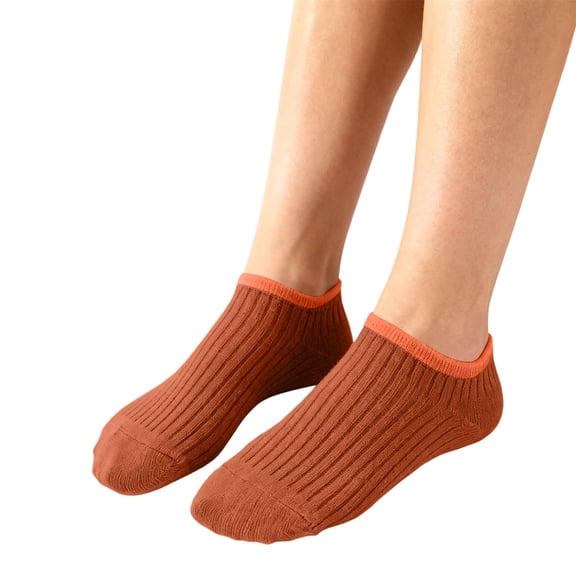 Yigetop Ankle Socks for Women - Non Slip Cotton No Show Low Cut Casual Socks 1 Pair,Brick Red,One Size