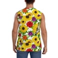thumbnail image 4 of Lsque Tiger Swallowtail On Flowers Print Men's Cotton Blend Sleeveless Muscle Shirts (S-3XL)- Moisture Wicking, Odor Protection, UPF 30+,3X-Large, 4 of 8