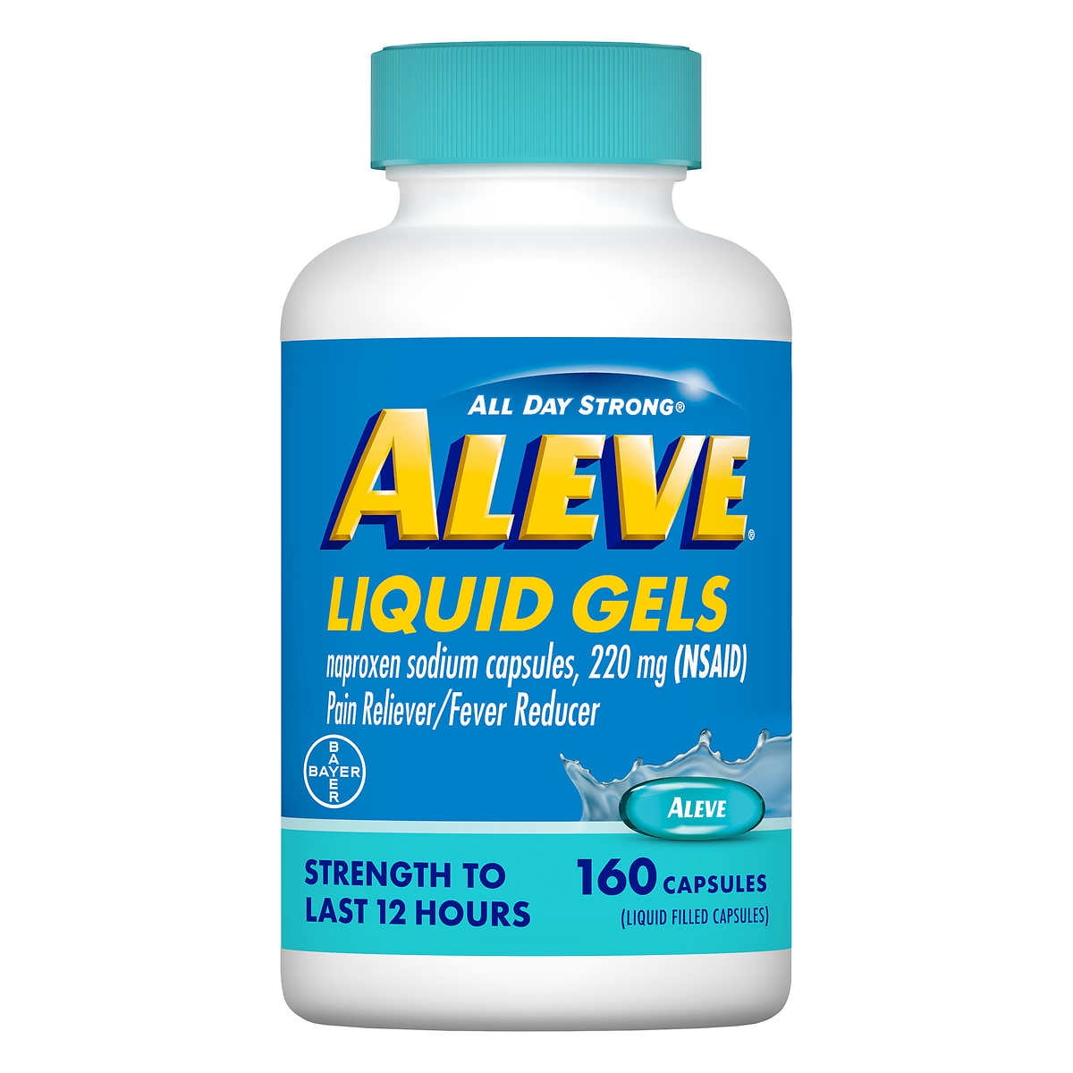 Aleve Naproxen Sodium 220 mg. Pain Reliever/Fever Reducer, 160 Liquid