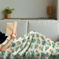 thumbnail image 3 of Autumn Soft Flannel Fleece Throw Blanket, Natural Colorful Season Maple Leafs Hand-Drawn on a Plain Background, Cozy Plush for Indoor and Outdoor Use, 60" x 80", Fern Green and Cinnamon, by Ambesonne, 3 of 5
