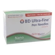 BD Ultra-Fine Mini Pen Needles 4MM 32 Gauge 3/16 inch [ 3 Box of 90 ] #58320883