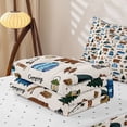 thumbnail image 5 of Homewish Jungle Wildlife Bear Zipper Twin Comforter Sets with Fitted Sheet and 2 Pillowcases For Kids,Outdoor Adventure Zipper Bedding Set,Reversible,4 Pieces, 5 of 7