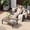 2-Piece Set ─Loveseat (2-Seat) + Coffee Table, variant on Slsy Aluminum Patio Ottoman Set, 2 Pack Outdoor Footrest Stool with Thickened Cushions, Metal Stool for Porch Balcony Deck Yard Poolside