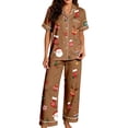 thumbnail image 2 of TGPMGRZ Women's Christmas Pajamas Set Long Sleeve Comfort Fit Matching Set, 2 of 7