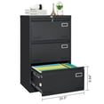 thumbnail image 5 of IVV 3-Drawer Lateral Metal File Cabinet with Lock and Keys, 23"L x 17"W x 40"H - Black, 5 of 9