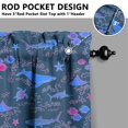thumbnail image 5 of Kitchen Curtains 24 Inch Short - 3 Panel Set, Hawaiian Sea Turtle Ocean Design, Tropical Underwater Marine Life Print, Rod Pocket Window Curtain, Easy Wash, 5 of 6