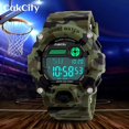thumbnail image 5 of Reloj deportivo LED de camuflaje para niños, resistente al agua, digital, electrónico, casual, militar, reloj deportivo para niños con banda de silicona, alarma luminosa, cronómetro, 5 of 5