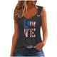 thumbnail image 2 of Puntoco Camisetas sin mangas ajustadas para mujer Camiseta sin mangas con estampado del Día de la Independencia para mujer Camiseta sin mangas holgada, 2 of 3