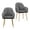 Gray, variant on Costway Set of 2 Velvet Dining Chairs Mid-Back Leisure Armchair w/ Gold Leg Gray