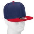 thumbnail image 6 of Falari Wholesale 12 Pack Snapback Hat Cap Hip Hop Style Flat Bill Blank Solid Color Adjustable Size Navy/Red, 6 of 6