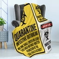 thumbnail image 4 of Zombie Soft Flannel Fleece Blanket, Danger Caution Signs Quarantine Infective Area Biological Illustration Design, Cozy Plush for Indoor and Outdoor Use, 70" x 90", Yellow Red Black, by Ambesonne, 4 of 5