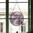 thumbnail image 3 of Women Christmas Gift - Purple Flower Romantics Christmas Stained Glass Hanging Ornament - Bright Holiday Tree Decoration & Secret Santa Gift for Family & Friends, 3 of 3