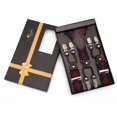 thumbnail image 1 of Red Blue Checkers Dual Clip On Elastic suspenders for Men - Adjustable Y Straps For Work Pants, 1 of 1