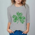 thumbnail image 2 of FAIWAD Hauts pour Enfants Garçons Filles Jour de la Saint-Patrick Unisexe Col Rond Manches 3/4 Trèfle Chandail Décontracté Ample Quotidien, 2 of 4
