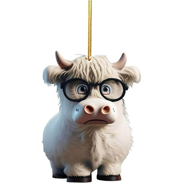 EGNMCR Inflatable Yard Decorations Cute Cow Car Pendant Home Tree Decoration, Christmas Tree Ornament, Home Decor 1PC carpet rake