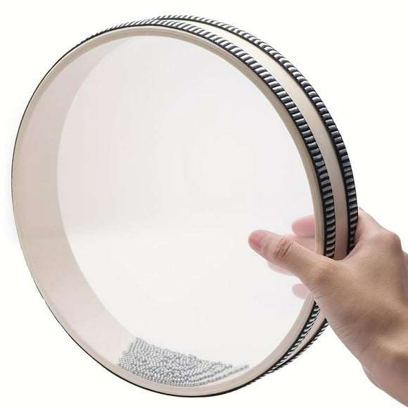 10 inch Ocean Drum,Sea Wave Drum for Meditation & Relaxation, Natural Color Rain Drumfor Stress Relief, Musical Sound Healing Instruments Ocean Sound Drum for Holistic Healing (10 inches FBA)