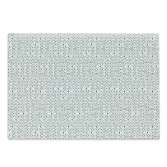 Alchemy Cutting Board, Monochrome Esotericism Themed Line Art Style Flower of Life Repetition, Decorative Tempered Glass Cutting and Serving Board, in 3 Sizes, by Ambesonne