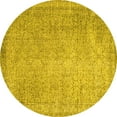 thumbnail image 1 of Ahgly Company Indoor Round Abstract Yellow Contemporary Area Rugs, 3' Round, 1 of 4