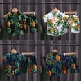thumbnail image 6 of YTDSCS Boys Summer Shorts Shirt Set for Kids Toddler,Little Hawaiian Outfits Printed Shirt Short Sleeve + Shorts Comfortable Baby 2PCS Floral Outfits Clothes,Size 1-4Years, 6 of 9