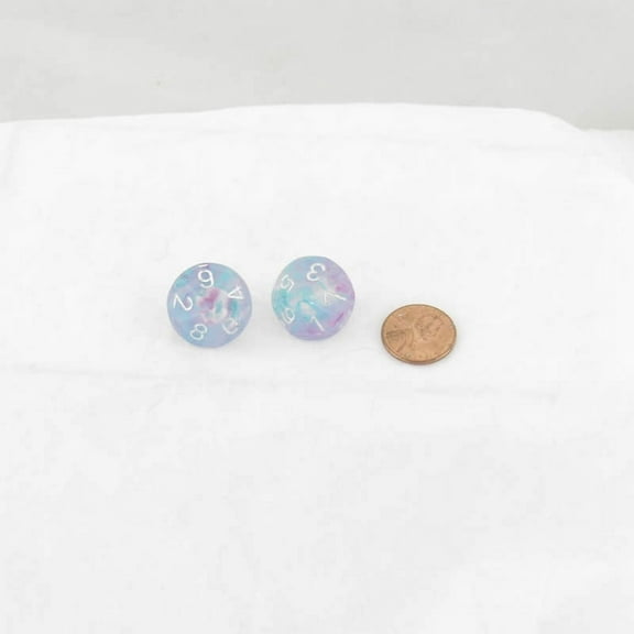 Wisteria Nebula Luminary Dice with White Numbers 16mm (5/8in) D10 Set of 2 Wondertrail