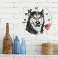 thumbnail image 7 of SKYSONIC Flower Dog Wall Clock 10 Inch Silent Non Ticking Round Clock Oil Painting Clock Easy to Read Clock for Living Room Bedroom Bathroom Home Decor, 7 of 7