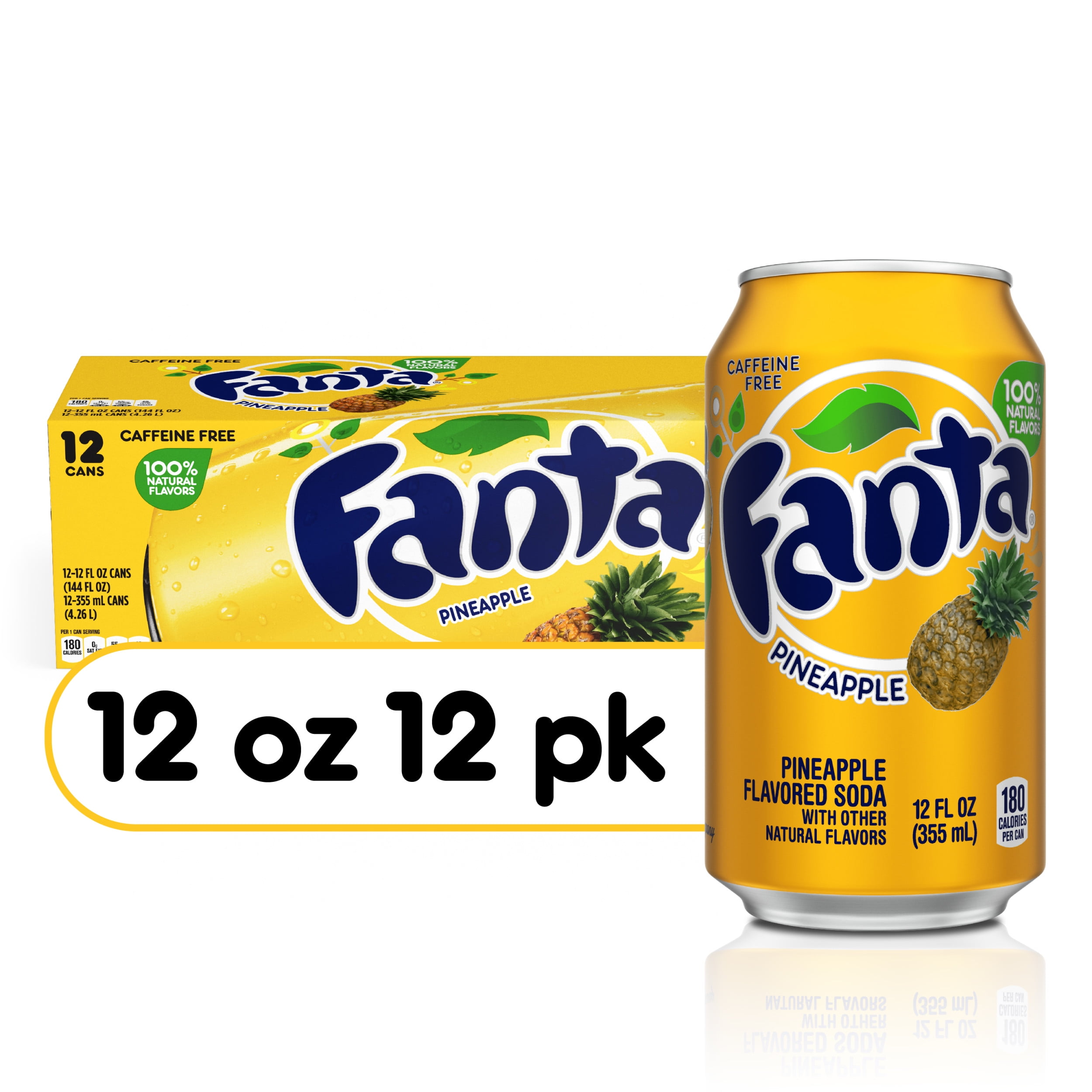 Buy Fanta Pineapple Soda Fruit Flavored Soft Drink, 12 fl oz, 12 Pack