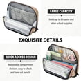 thumbnail image 5 of Standing Pencil Case with Base Large Capacity Stationery Pouch Pen Bag with Zipper for Women Men Flamingos in Tropical Garden, 5 of 7