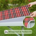 thumbnail image 6 of Red Black White Checkerboard Checkered Pattern Square Fitted Tablecloth with Elastic Edge,Square Table Cover,Washable Elastic Table Cover for Home Kitchen Party Decor 34"x34", 6 of 6