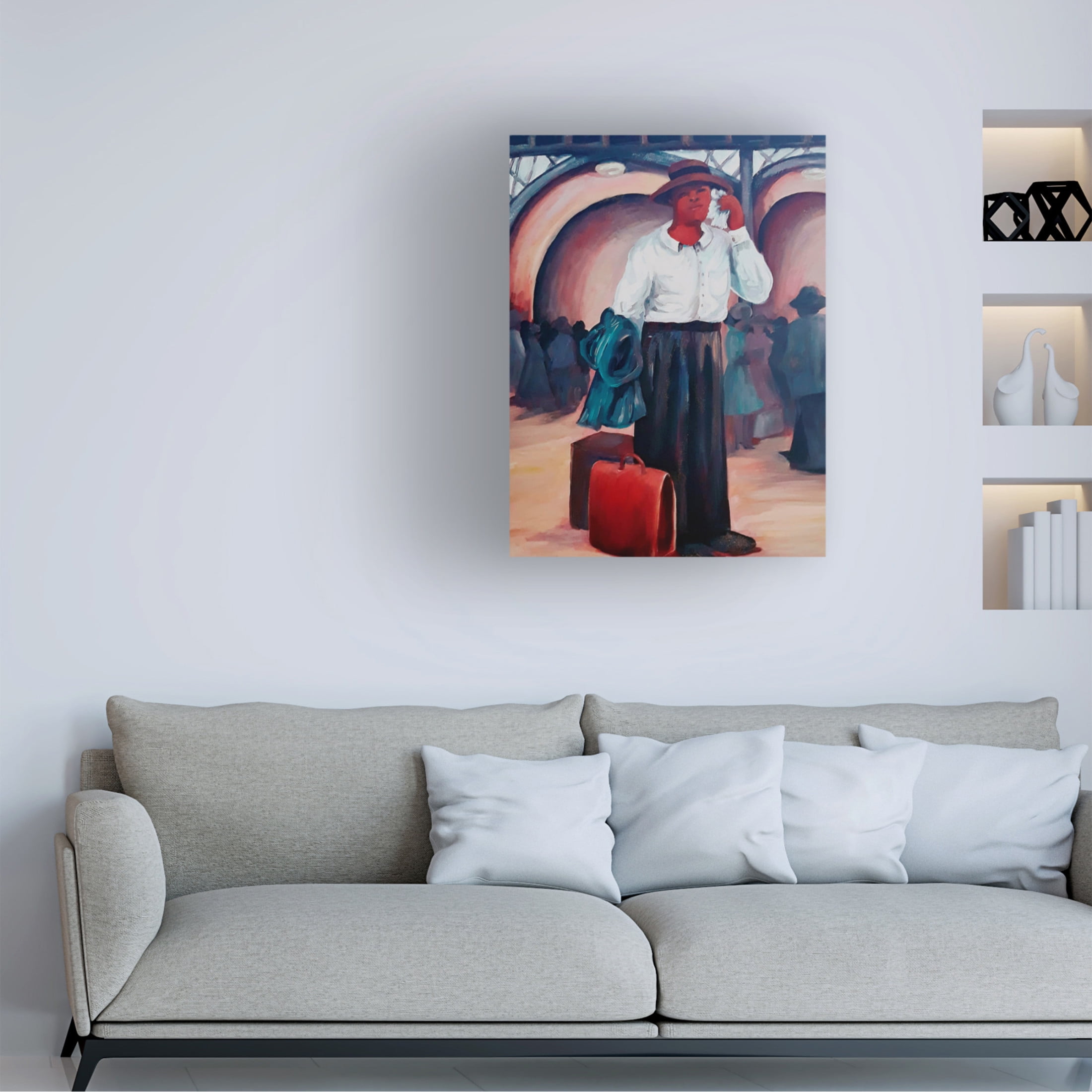 Trademark Fine Art Janie McGee Man on a Train Canvas Wall Art